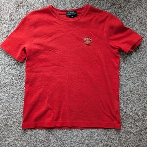 Vintage Lauren Ralph Lauren Nautical Red Tee With Anchor Embroidery Size M